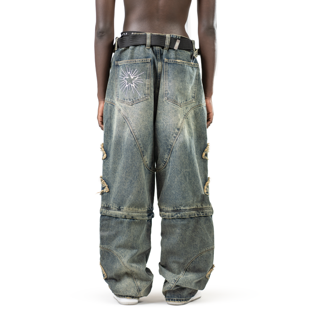 Detachable Rust Washed Denim