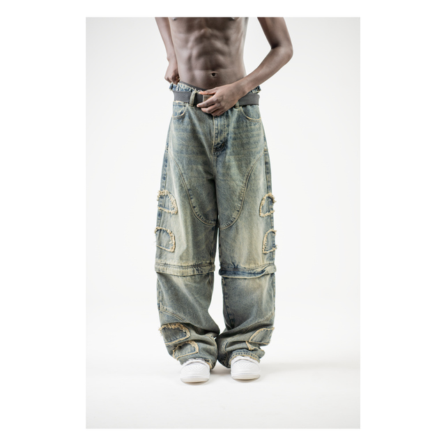 Detachable Rust Washed Denim